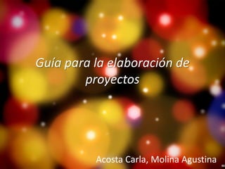 Guía para la elaboración de
proyectos
Acosta Carla, Molina Agustina
 