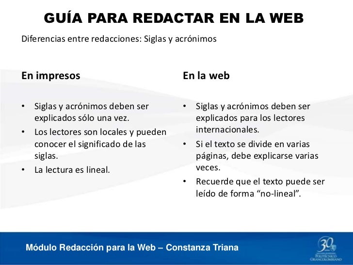 Guía para redactar en la web