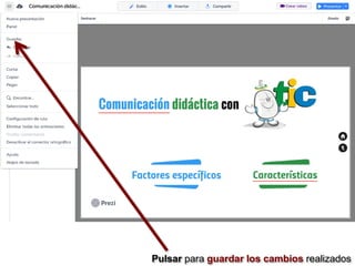Pulsar para guardar los cambios realizados
 