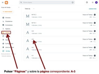 Pulsar “Páginas” y sobre la página correspondiente: A-3
 