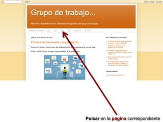 Pulsar en la página correspondiente
 