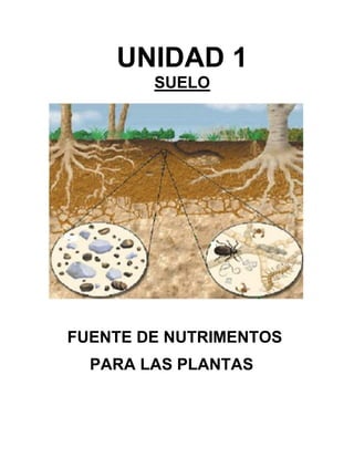 UNIDAD 1
SUELO
FUENTE DE NUTRIMENTOS
PARA LAS PLANTAS
 