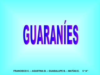 GUARANÍES FRANCISCO C. – AGUSTINA B. – GUADALUPE B. – MATÍAS E.  5 “A” 