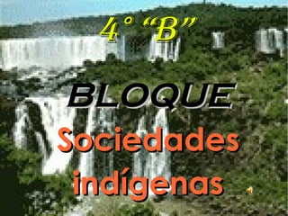 4° “B”
BLOQUE
Sociedades
 indígenas
 