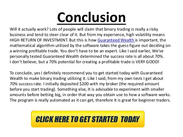 Guaranteed wealth trading system