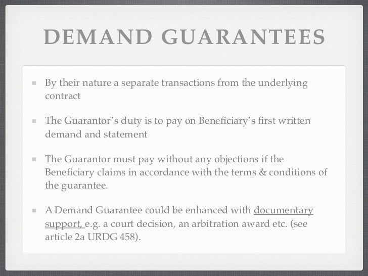 Guarantees & Standby Letter of Credits