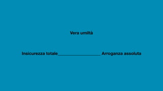 Vera umiltà
Insicurezza totale____________________ Arroganza assoluta
 