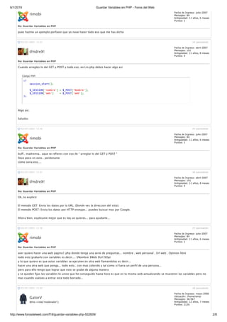Guardar variables en php foros del web | PDF | Programming Languages ...