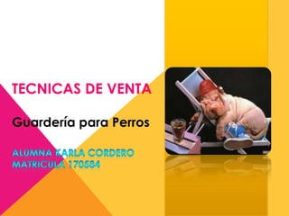 TECNICAS DE VENTA Guardería para Perros  Alumna Karla Cordero Matricula170584 
