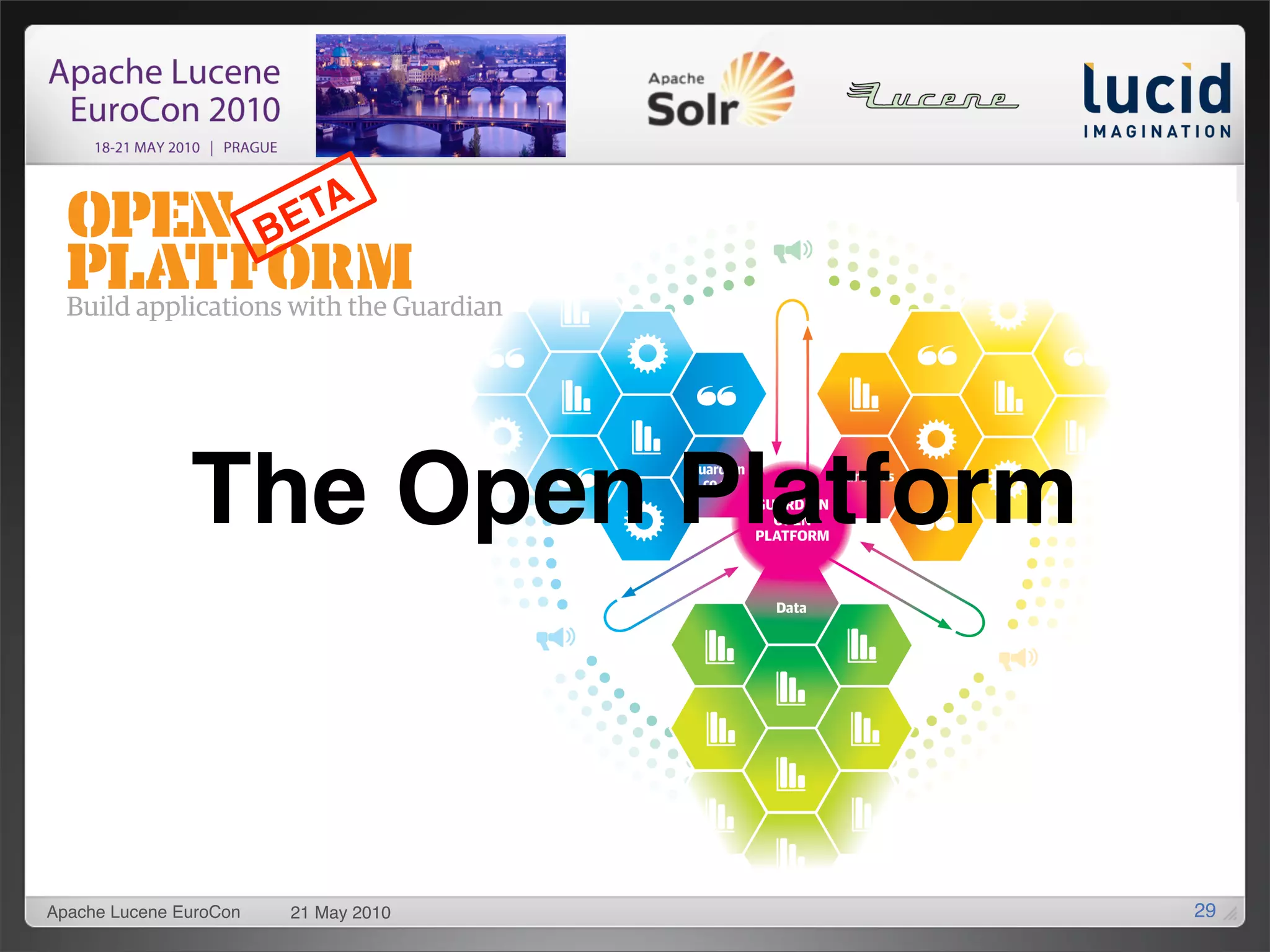 TA
                        BE




               The Open Platform


Apache Lucene EuroCon    21 May 2010   29
 