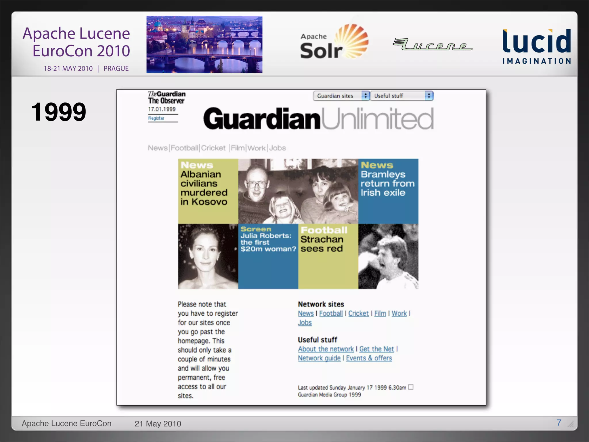 1999




Apache Lucene EuroCon   21 May 2010   7
 