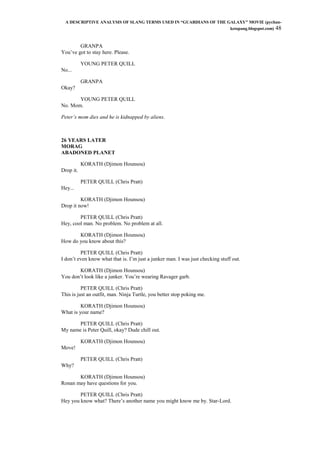 Guardians of the galaxy movie transcript / Movie Script of Guardians of ...