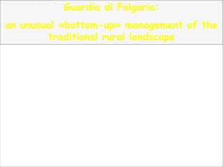 Guardia di Folgaria:
an unusual «bottom-up» management of the
traditional rural landscape
 