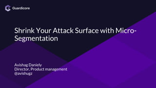 Shrink Your Attack Surface with Micro-
Segmentation
Avishag Daniely
Director, Product management
@avishugz
 