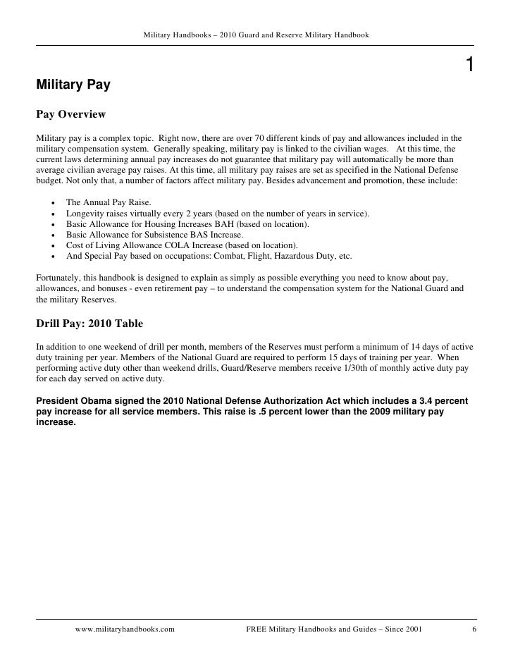 2010 Military Pay Chart With Dependents