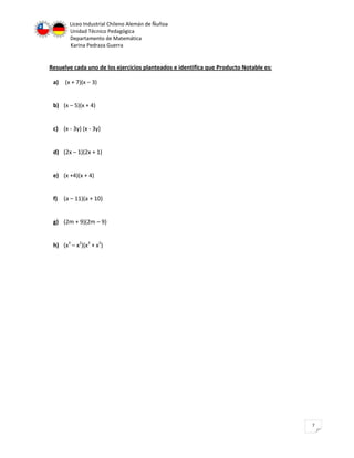 Guía resumen de álgebra