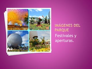 Festivales y
aperturas.
 