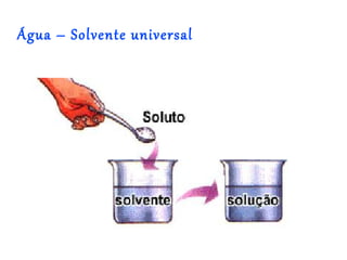 Água – Solvente universal
 