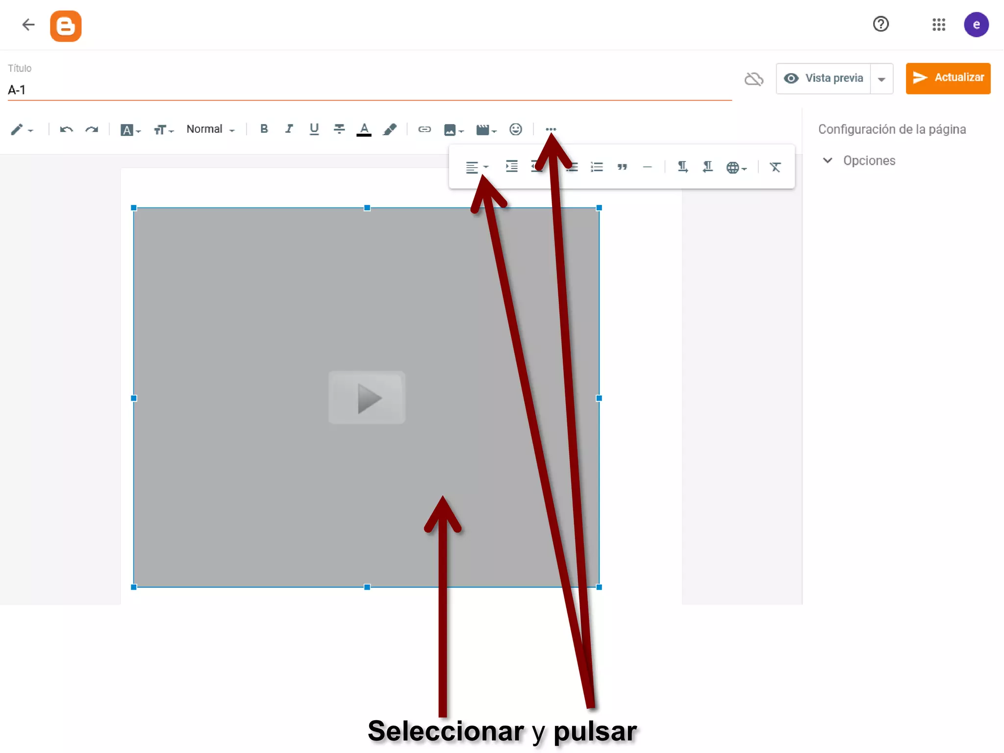 Seleccionar y pulsar