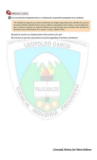 Guía sociales séptimo población y regiones de colombia 4 periodo | DOCX