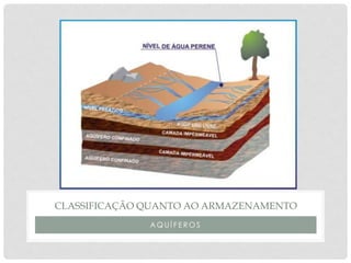A Q U Í F E R O S
CLASSIFICAÇÃO QUANTO AO ARMAZENAMENTO
 
