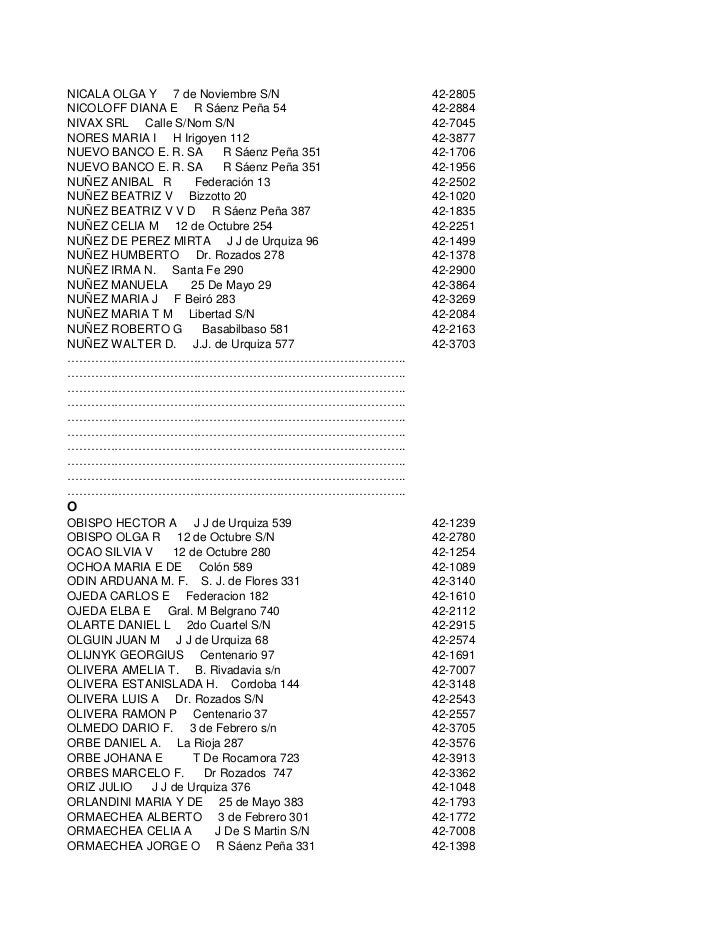 Guía telefónica rosario del tala