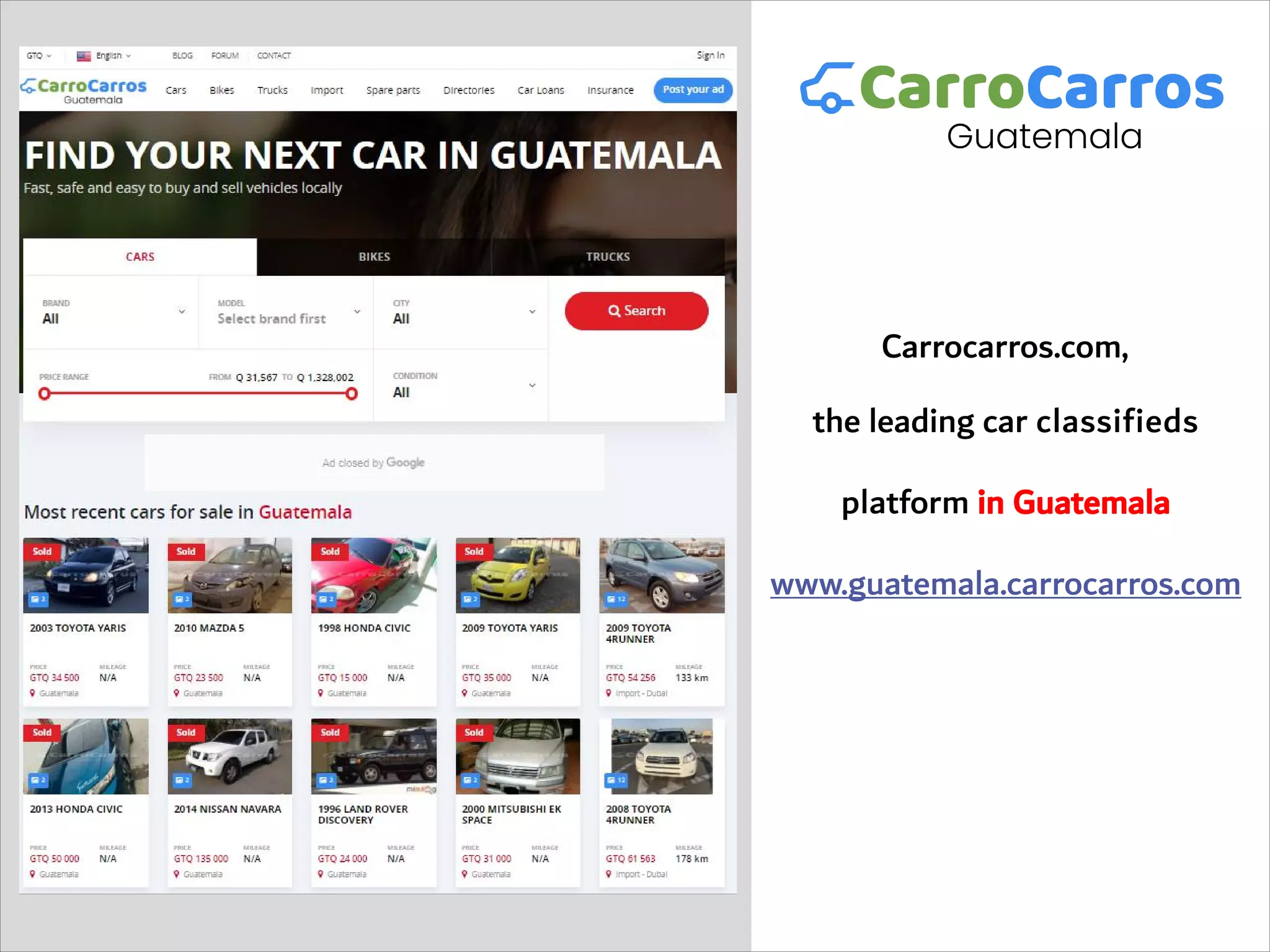 Compre carros en Guatemala con Guatemala.carrocarros.com