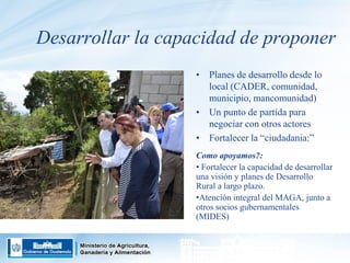 Guatemala - Programa de agricultura familiar y centros de aprendizaje para el desarrollo rural