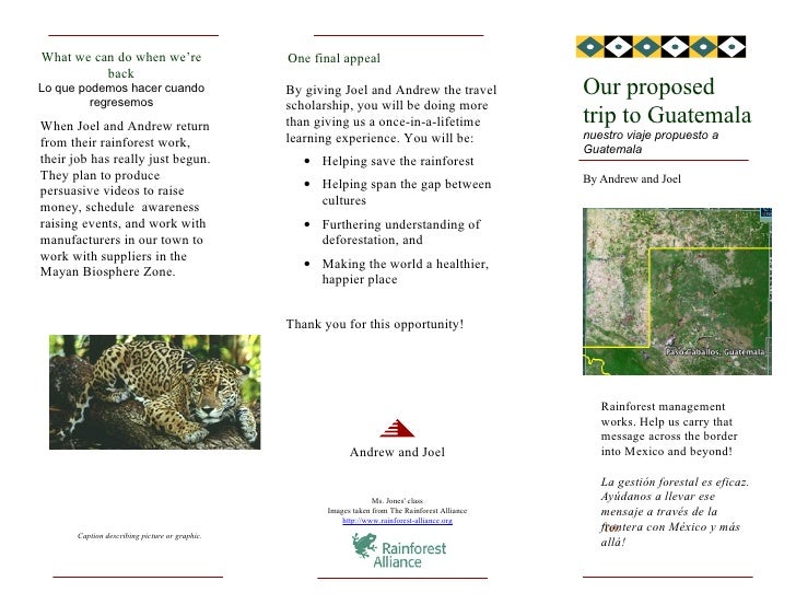 guatemalan trip brochure