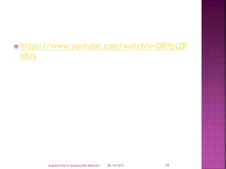  https://www.youtube.com/watch?v=DB9pjZR
xBzs
08/10/2015Angelica Rocio Guayacundo Moscoso 10
 