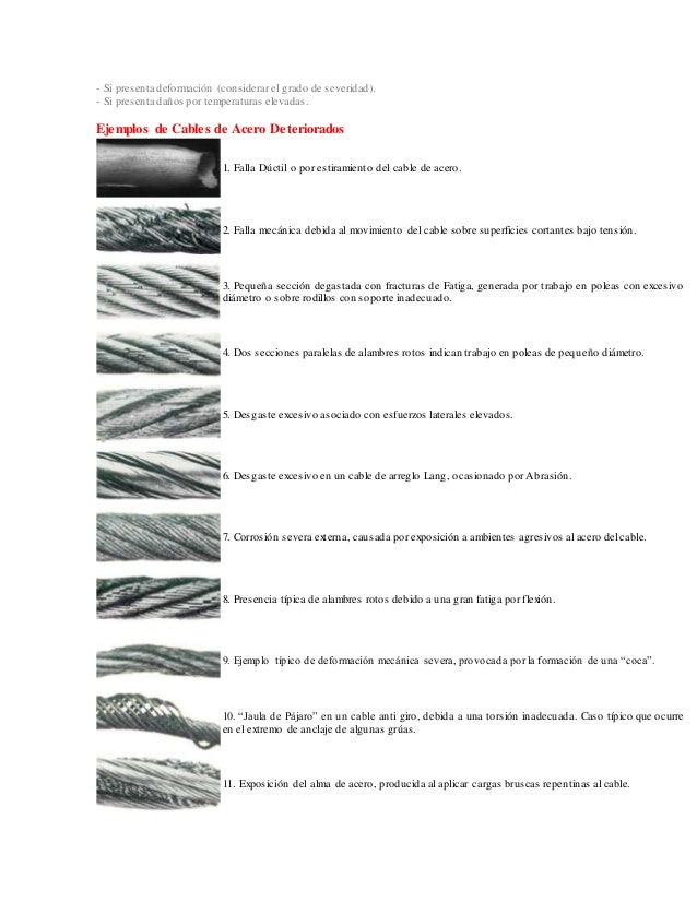 Tipos de cables de acero