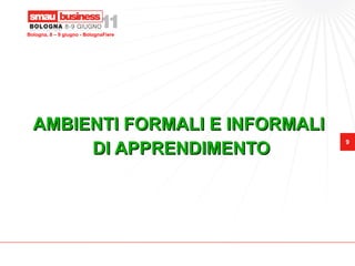 Bologna, 8 – 9 giugno - BolognaFiere




  AMBIENTI FORMALI E INFORMALI
       DI APPRENDIMENTO
                                       9
 