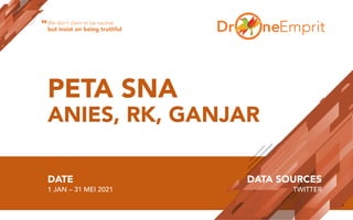 PETA SNA
ANIES, RK, GANJAR
DATE
1 JAN – 31 MEI 2021
DATA SOURCES
TWITTER
We don’t claim to be neutral,
but insist on being...