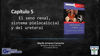 Capítulo 5
El seno renal,
sistema pielocalicial
y del ureteral
Marilú Jiménez Camacho
Residente de segundo año
CT Scanner del Sur
 