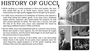 about gucci brand history
