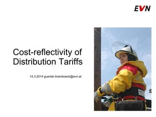 Cost-reflectivity of
Distribution Tariffs
14.3.2014 guenter.bramboeck@evn.at
 