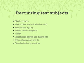 Guerilla Usability Testing