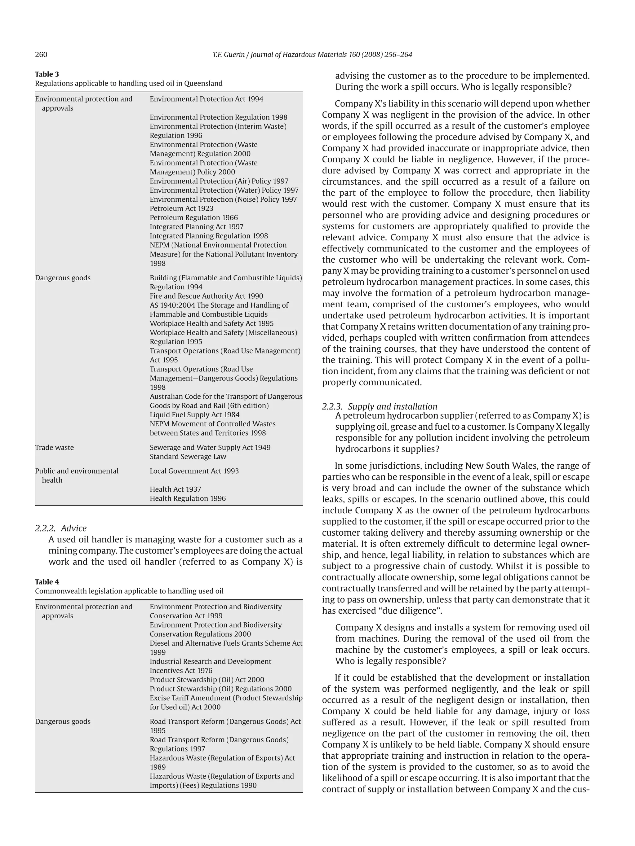 Environmental Liability and Life-cycle Management of Used Lubricating ...