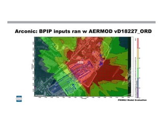 Arconic: BPIP inputs ran w AERMOD vD18227_ORD
PRIME2 Model Evaluation
 