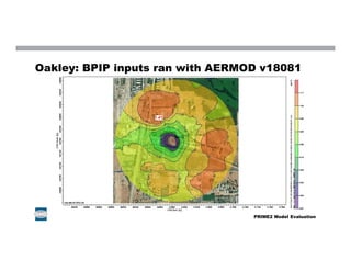 Oakley: BPIP inputs ran with AERMOD v18081
PRIME2 Model Evaluation
 