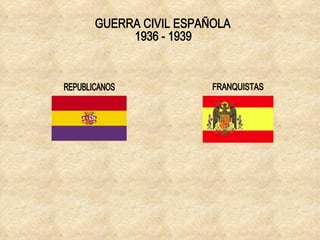 GUERRA CIVIL ESPAÑOLA 1936 - 1939 REPUBLICANOS FRANQUISTAS 