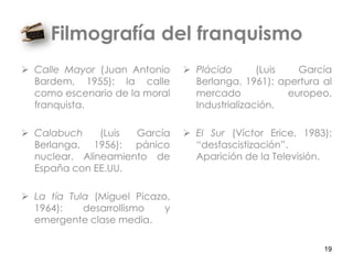Filmografía del franquismo
 Calle Mayor (Juan Antonio      Plácido       (Luis   García
  Bardem, 1955): la calle       ...