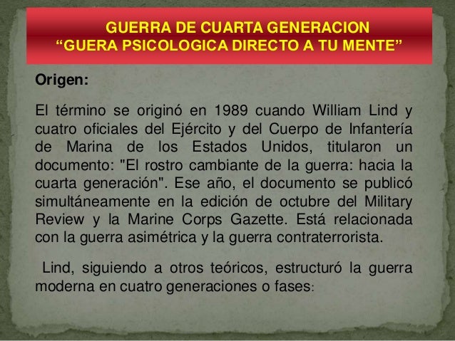 GUERRA DE CUARTA GENERACION GUERRA DE CUARTA GENERACION