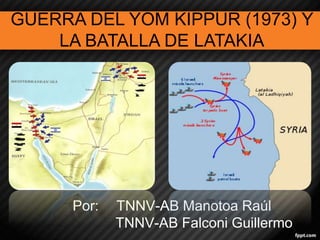 Por: TNNV-AB Manotoa Raúl
TNNV-AB Falconi Guillermo
GUERRA DEL YOM KIPPUR (1973) Y
LA BATALLA DE LATAKIA
1
 