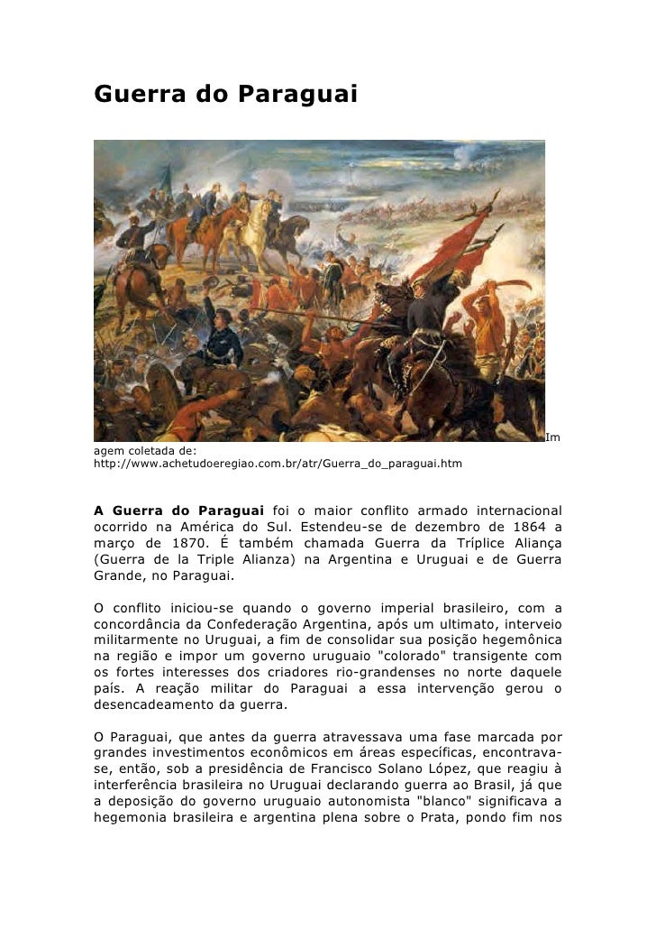 Mapa Mental Sobre A Guerra Do Paraguai