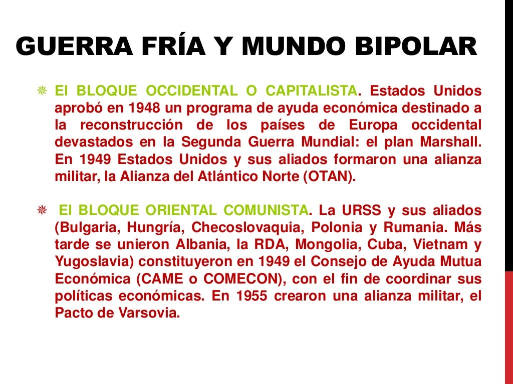 Guerra fría y mundo bipolar