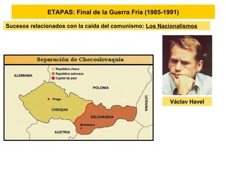 ETAPAS: Final de la Guerra Fría (1985-1991)
Sucesos relacionados con la caída del comunismo: Los Nacionalismos
Václav Havel
 