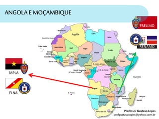 profgustavolopes@yahoo.com.br
Professor Gustavo Lopes
MPLA
FLNA
FRELIMO
RENAMO
ANGOLA E MOÇAMBIQUE
 
