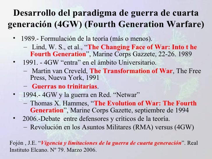 Guerras de cuarta generación y Redes Complejas Guerras de cuarta generación y Redes Complejas