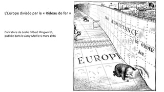 L’Europe divisée par le « Rideau de fer »
Caricature de Leslie Gilbert Illingworth,
publiée dans le Daily Mail le 6 mars 1946
 